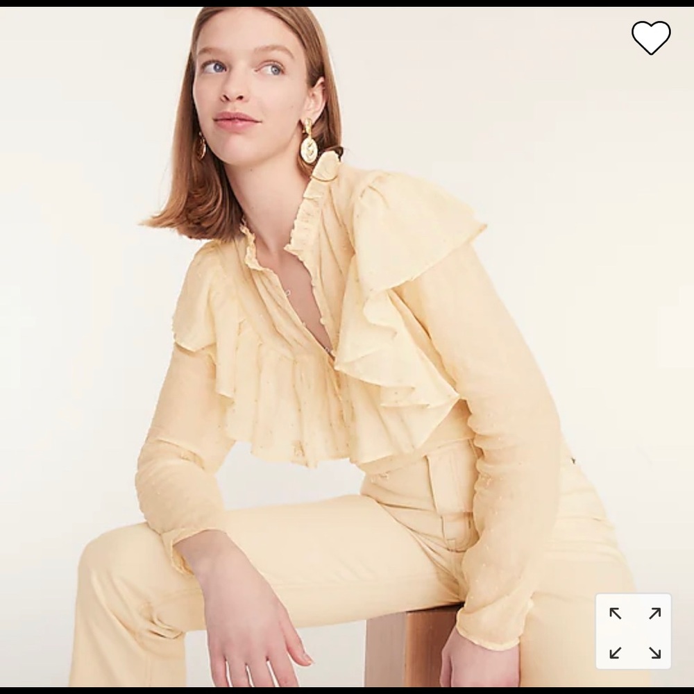 Cassi Namoda X J.Crew limited-edition high-neck ruffle top NWT